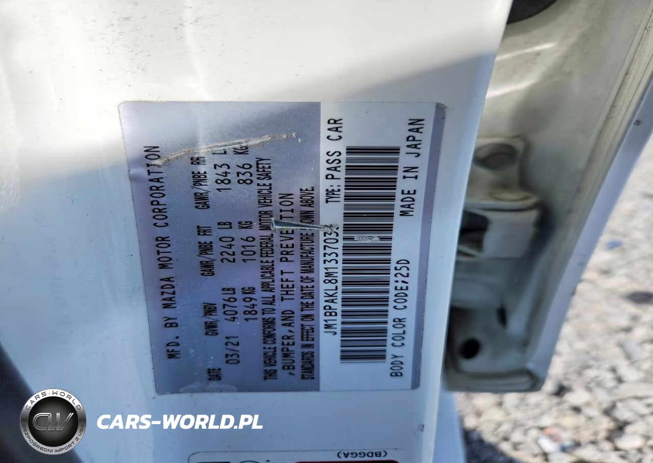2021 Mazda 3 Select VIN:JM1BPAKL8M1337033 - 12