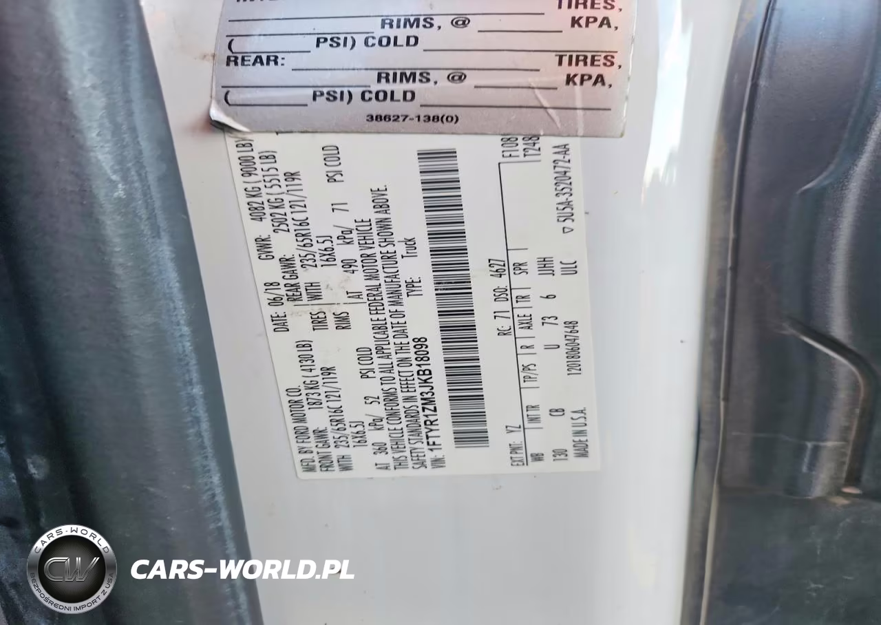 2018 Ford Transit T-250 Delivery Van VIN:1FTYR1ZM3JKB18098 - 13