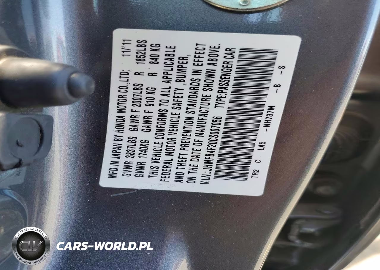 2012 Honda Civic Hybrid VIN:JHMFB4F20CS007056 - 12