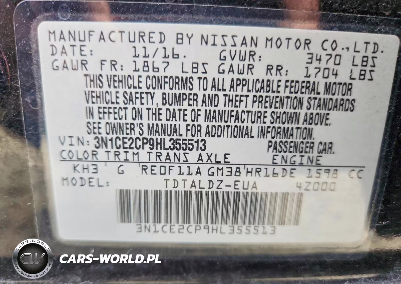 2017 Nissan Versa Note Sv VIN:3N1CE2CP9HL355513 - 12