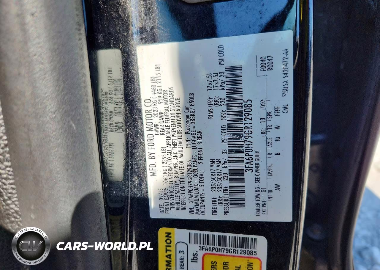 2016 Ford Fusion Se VIN:3FA6P0H79GR129085 - 12