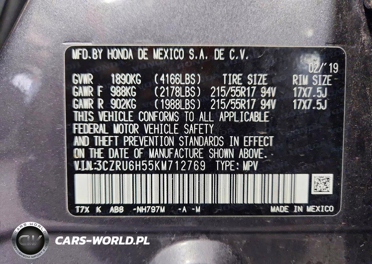 2019 Honda Hr-V Ex VIN:3CZRU6H55KM712769 - 13