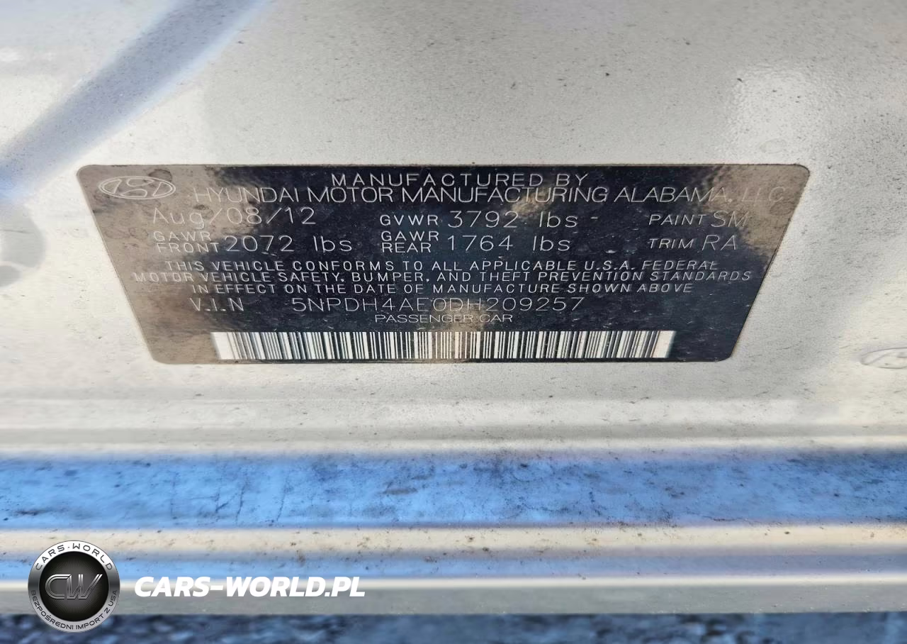 2013 Hyundai Elantra Limited VIN:5NPDH4AE0DH209257 - 12