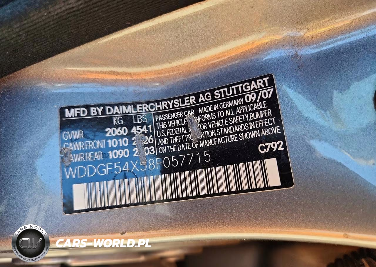 2008 Mercedes-Benz C 300 VIN:WDDGF54X58F057715 - 12