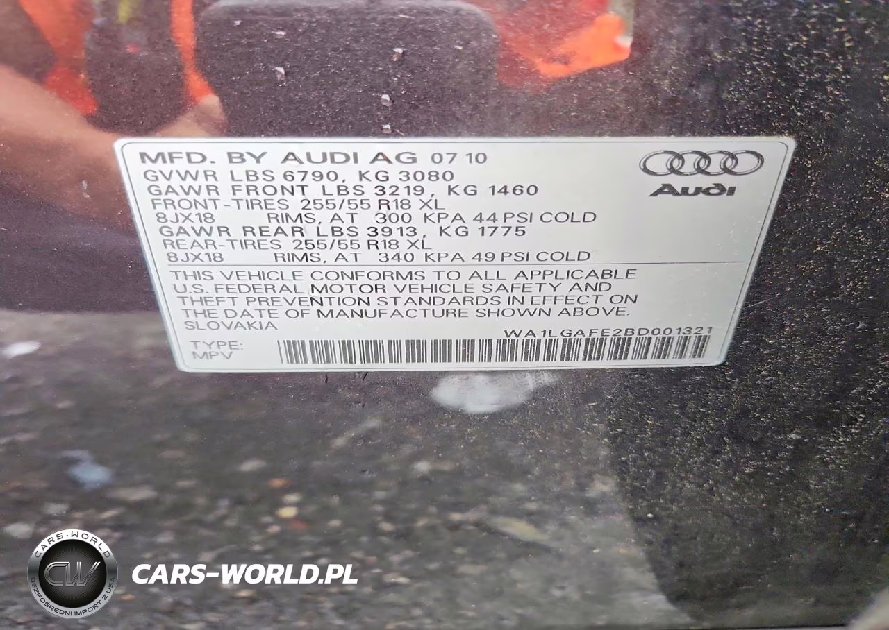 2011 Audi Q7 Premium Plus VIN:WA1LGAFE2BD001321 - 13