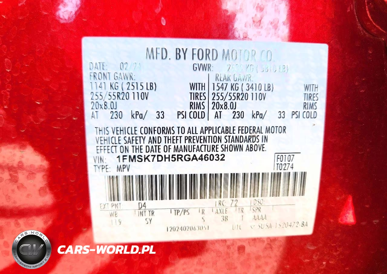 2024 Ford Explorer Xlt VIN:1FMSK7DH5RGA46032 - 13