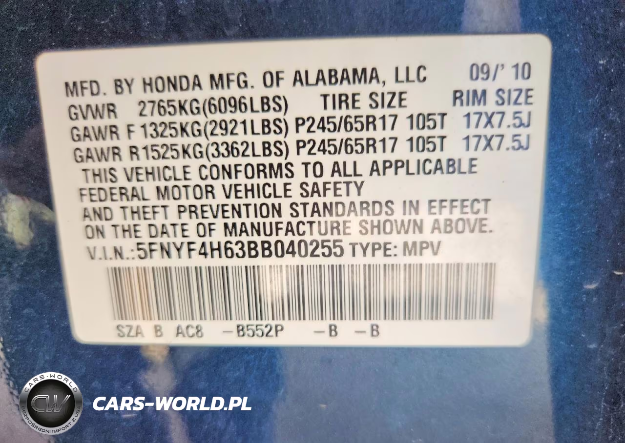 2011 Honda Pilot Exl VIN:5FNYF4H63BB040255 - 14