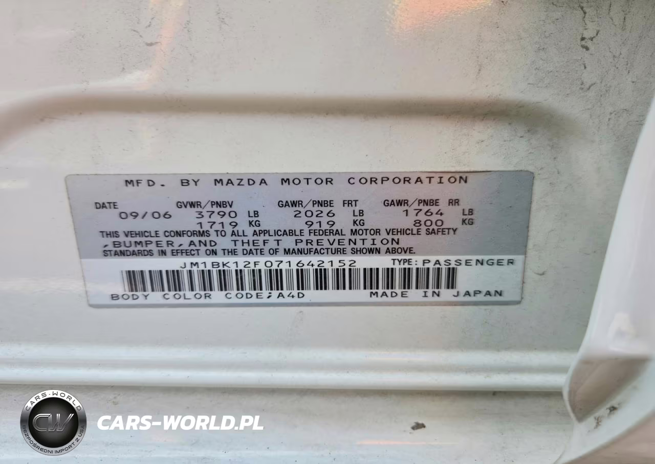 2007 Mazda 3 I VIN:JM1BK12F071642152 - 13