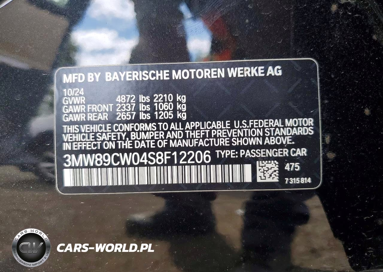 2025 BMW 330Xi VIN:3MW89CW04S8F12206 - 12
