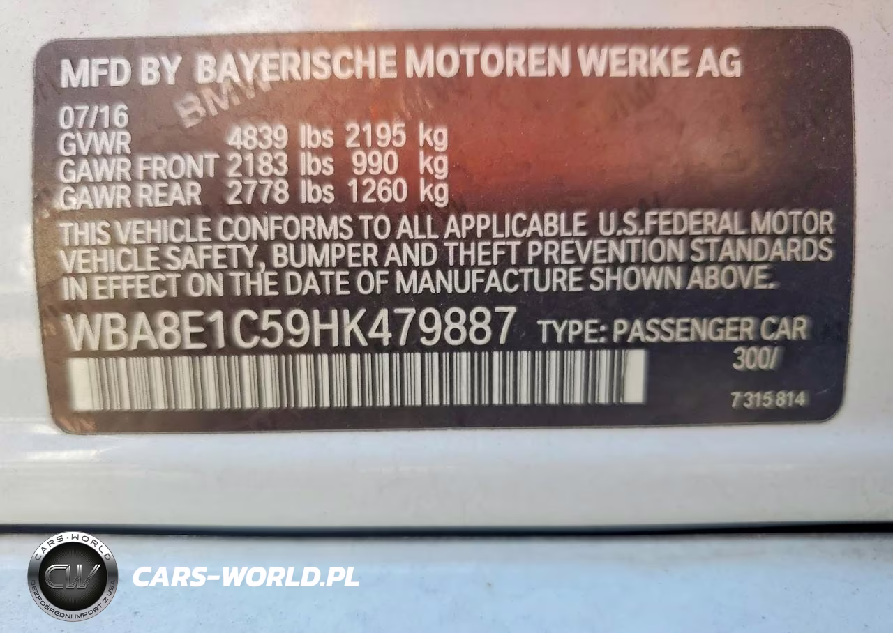 2017 BMW 330E VIN:WBA8E1C59HK479887 - 12