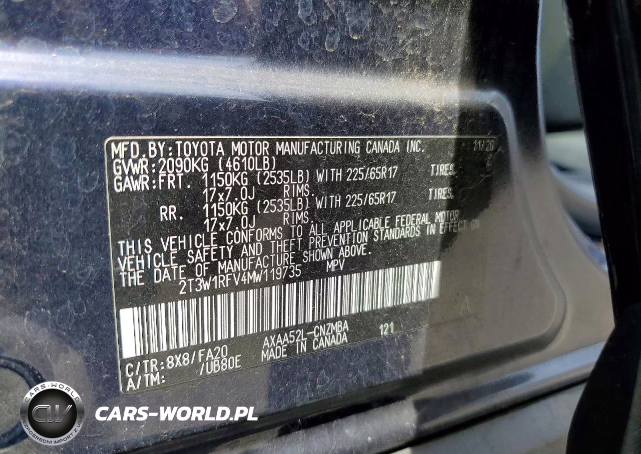 2021 Toyota Rav4 Xle VIN:2T3W1RFV4MW119735 - 13