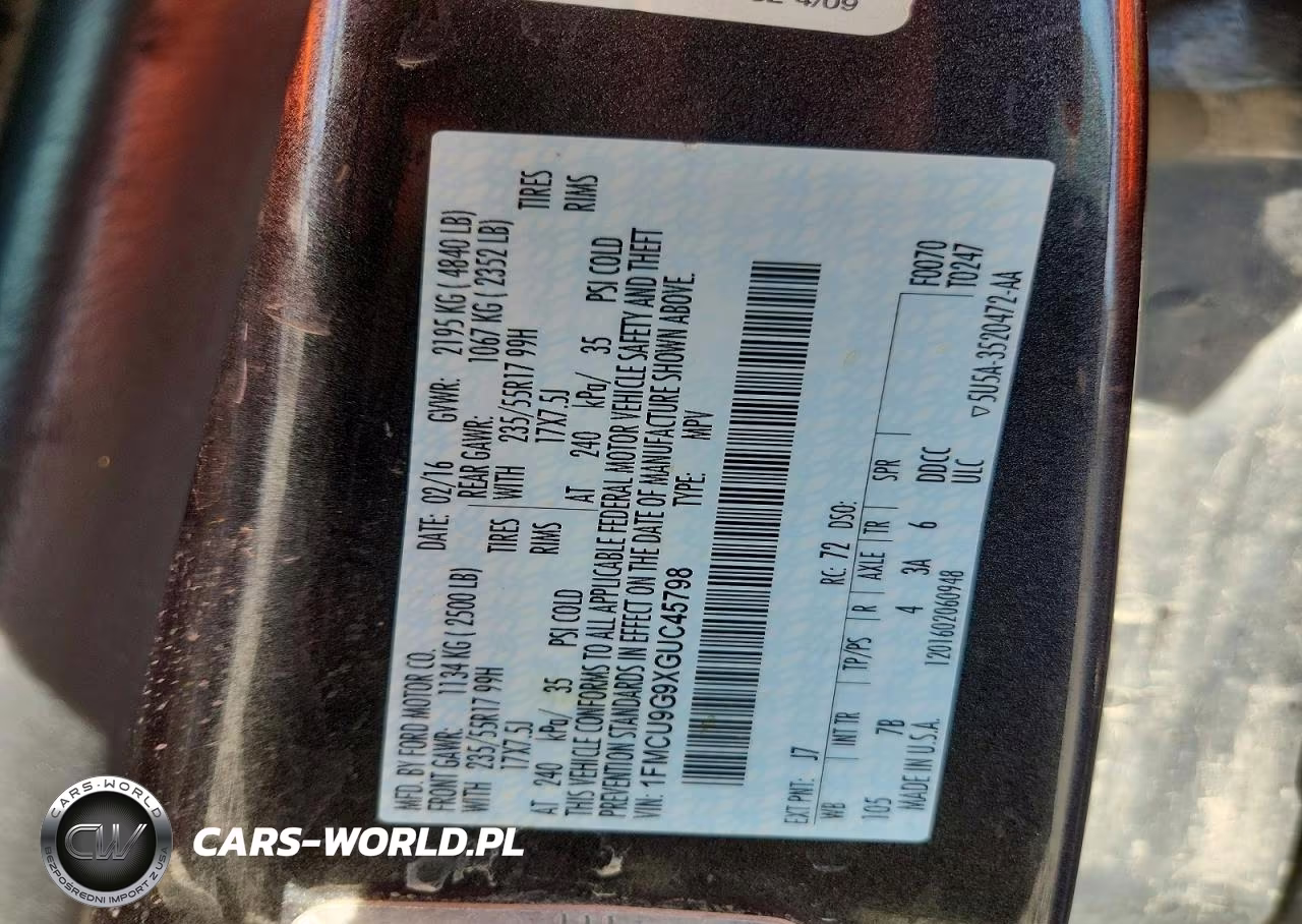 2016 Ford Escape Se VIN:1FMCU9G9XGUC45798 - 13