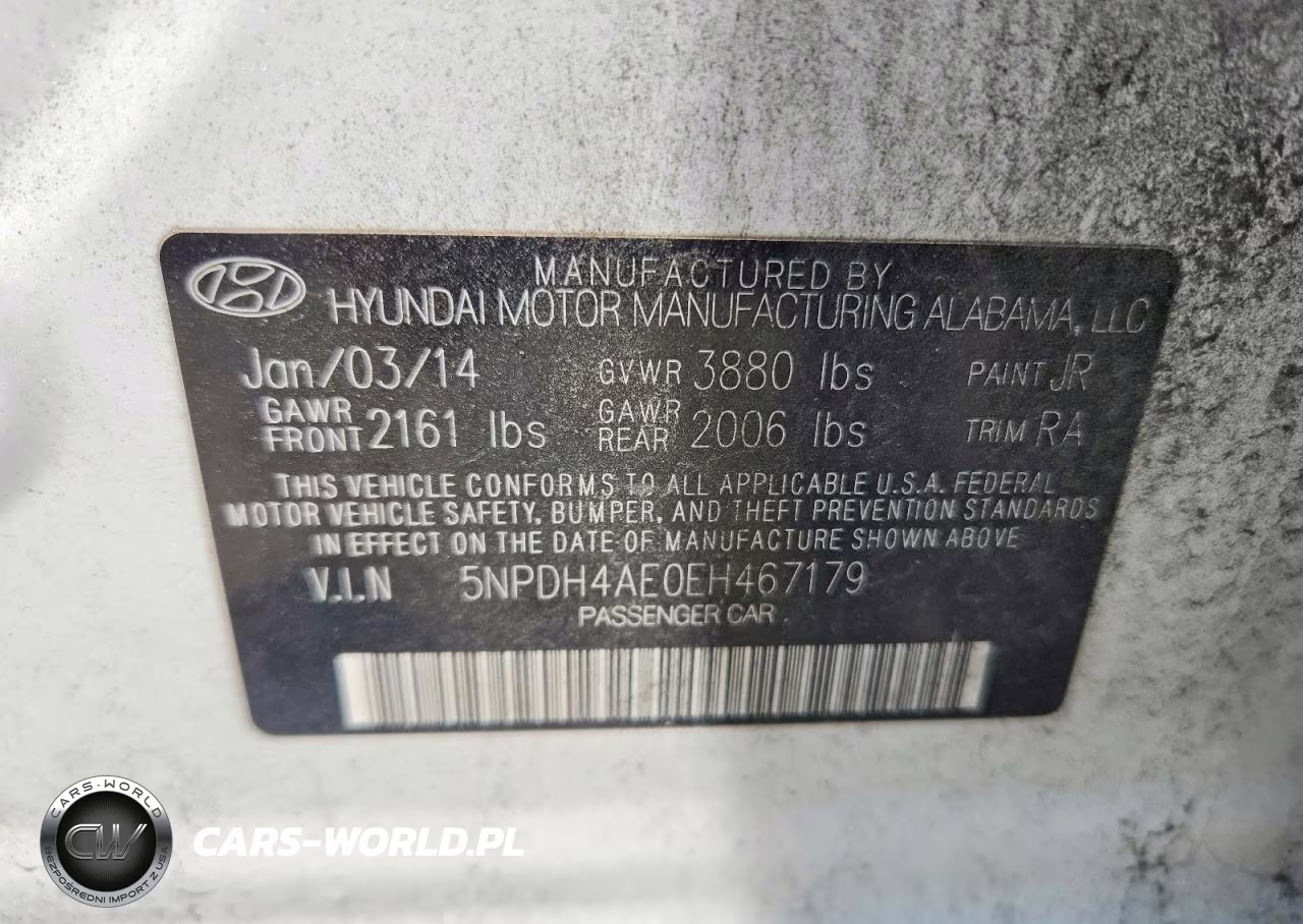 2014 Hyundai Elantra Limited VIN:5NPDH4AE0EH467179 - 12