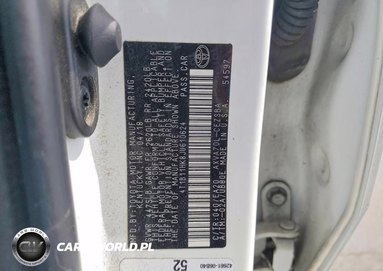2018 Toyota Camry Se VIN:4T1B11HK8JU610624 - 12