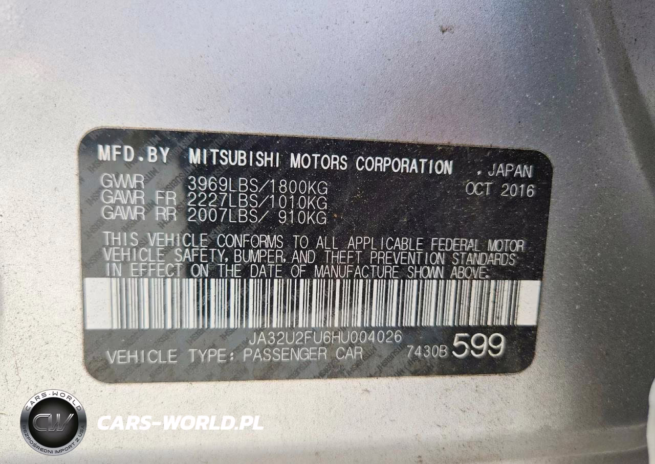 2017 Mitsubishi Lancer Es VIN:JA32U2FU6HU004026 - 13