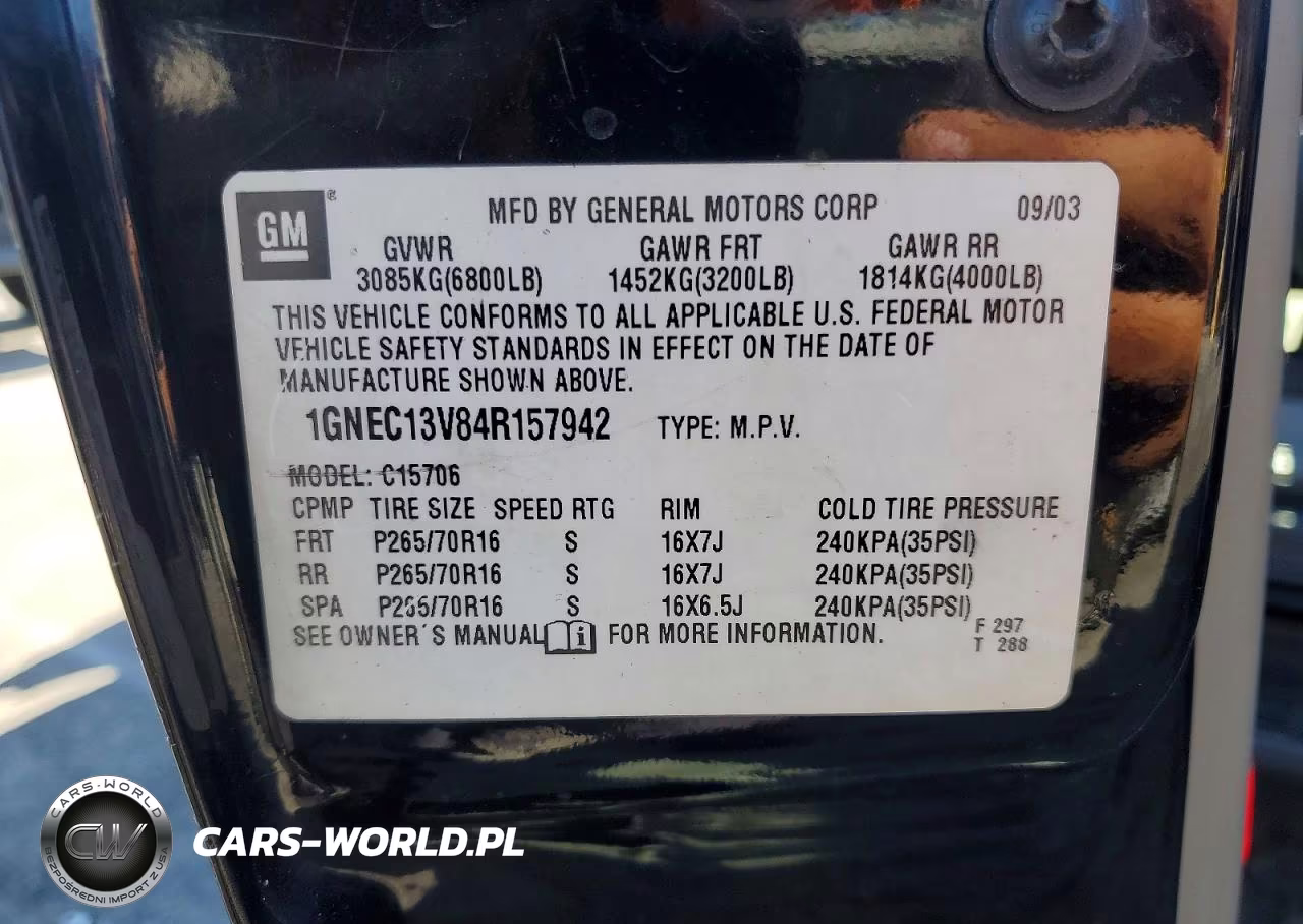 2004 Chevrolet Tahoe C1500 VIN:1GNEC13V84R157942 - 12
