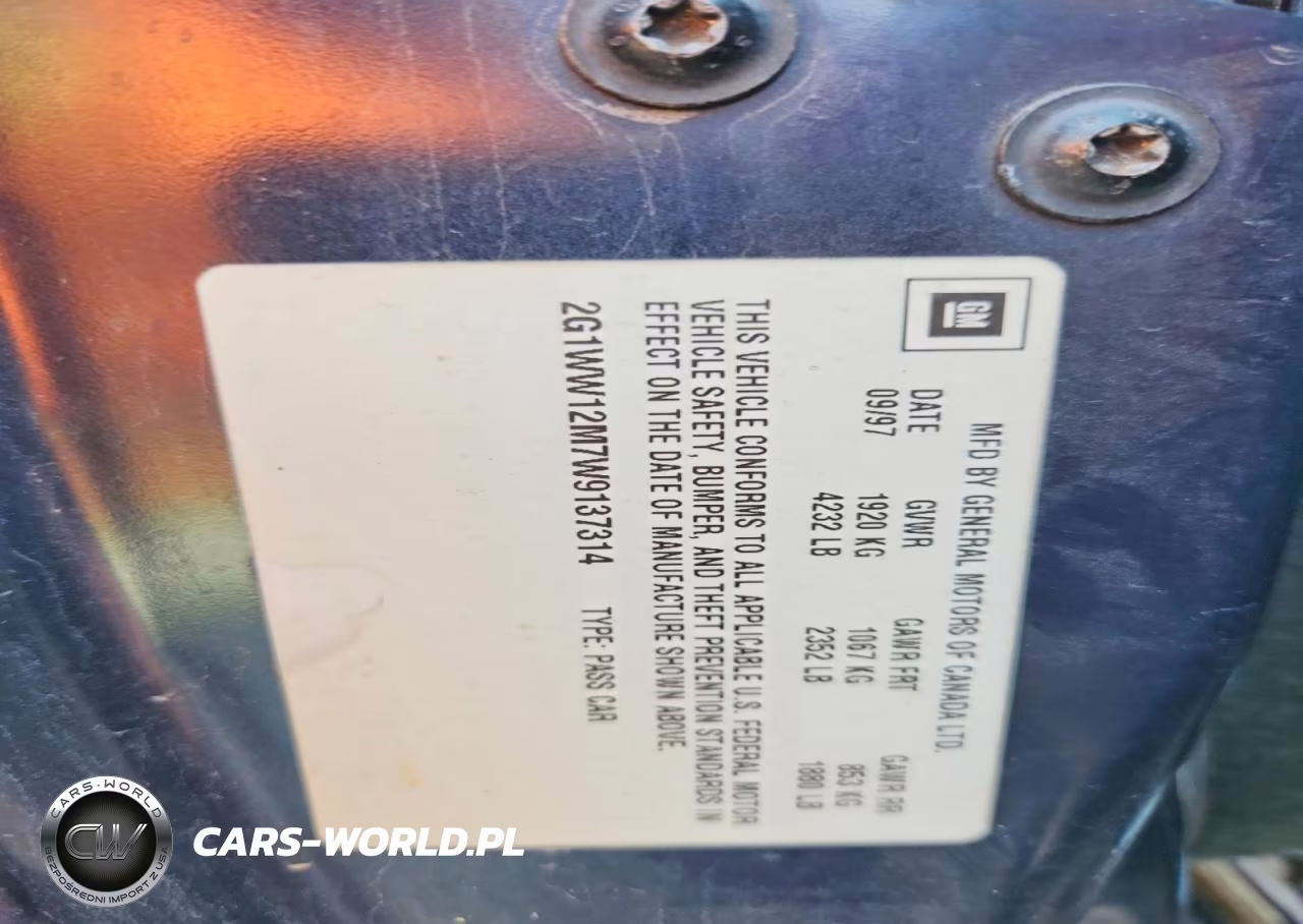 1998 Chevrolet Monte Carlo Ls VIN:2G1WW12M7W9137314 - 13
