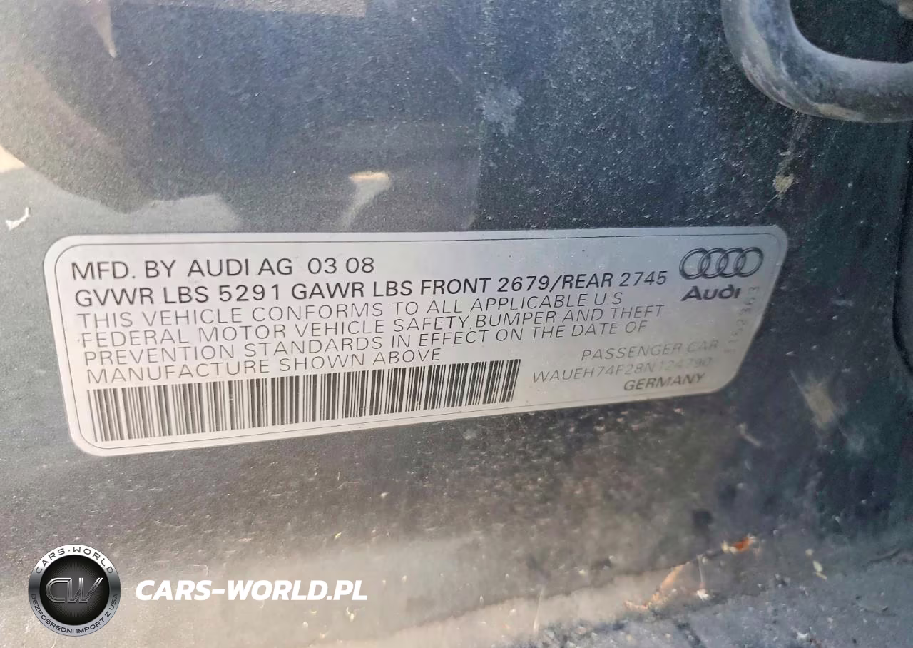 2008 Audi A6 S-Line 3.2 Quattro VIN:WAUEH74F28N124790 - 13