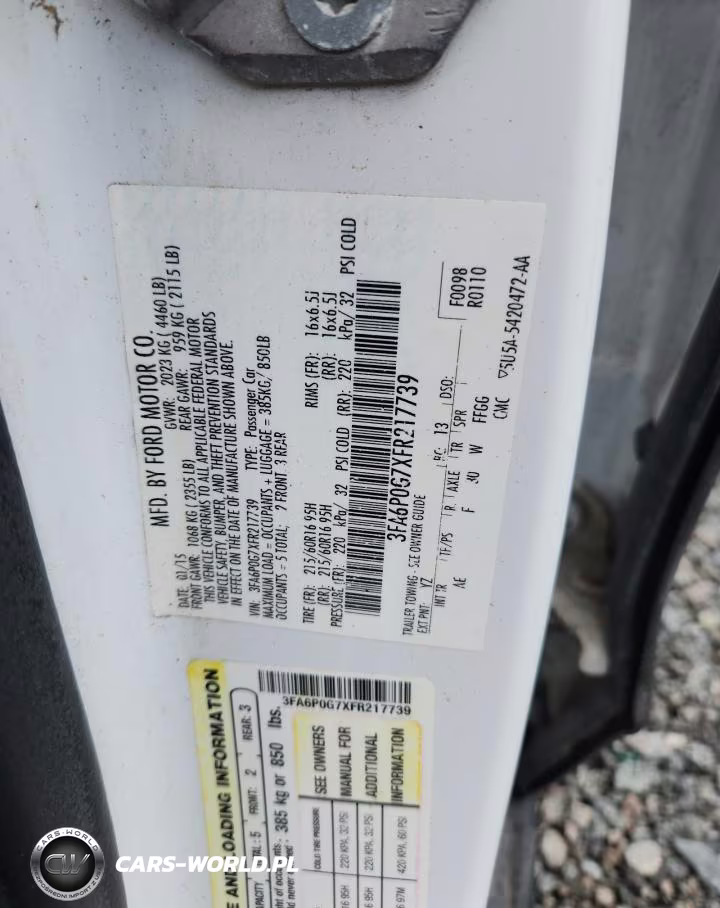 2015 Ford Fusion S VIN:3FA6P0G7XFR217739 - 12