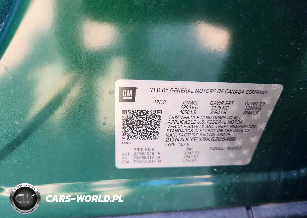 2019 Chevrolet Equinox Premier VIN:2GNAXYEX9K6205466 - 13