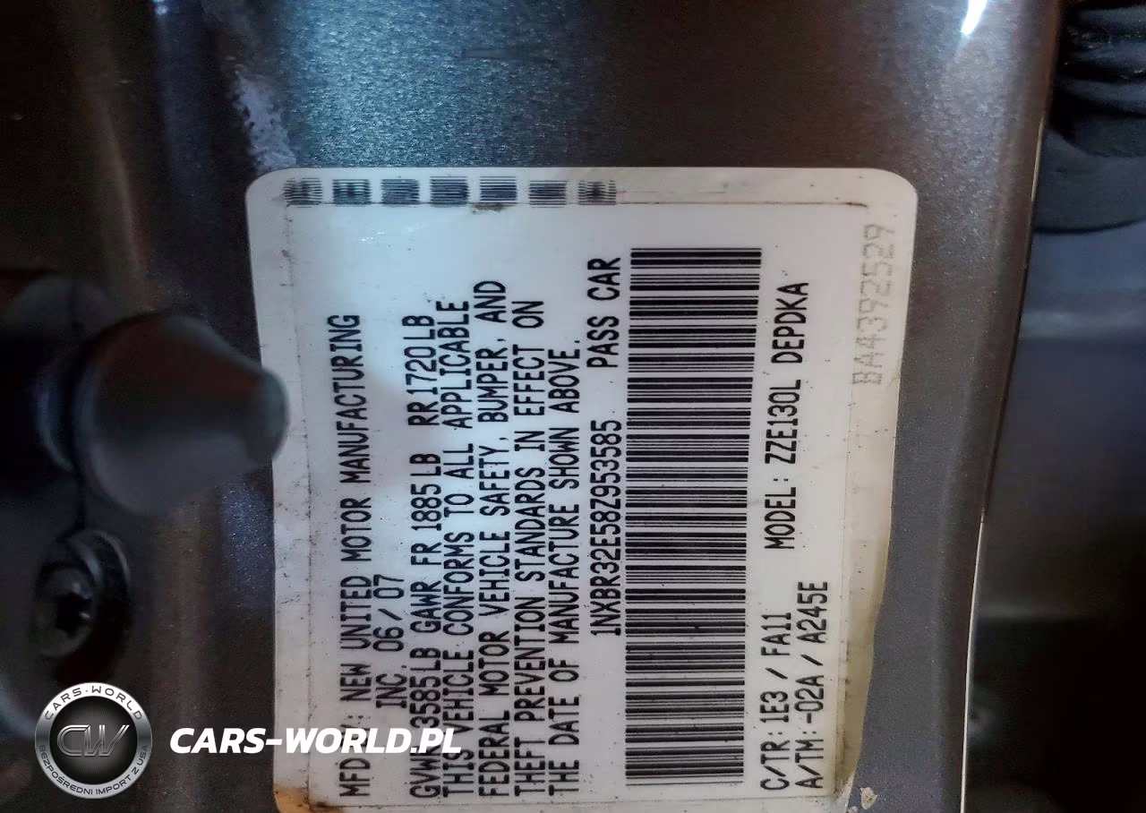 2008 Toyota Corolla Ce VIN:1NXBR32E58Z953585 - 12