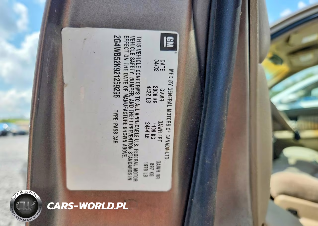 2002 Buick Regal Ls VIN:2G4WB52K921259296 - 12