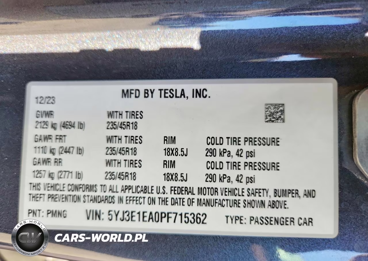 2023 Tesla Model 3 VIN:5YJ3E1EA0PF715362 - 12