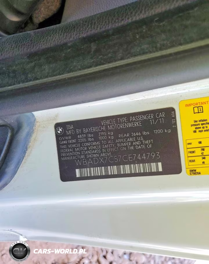 2012 BMW 335 I VIN:WBADX7C57CE744793 - 12