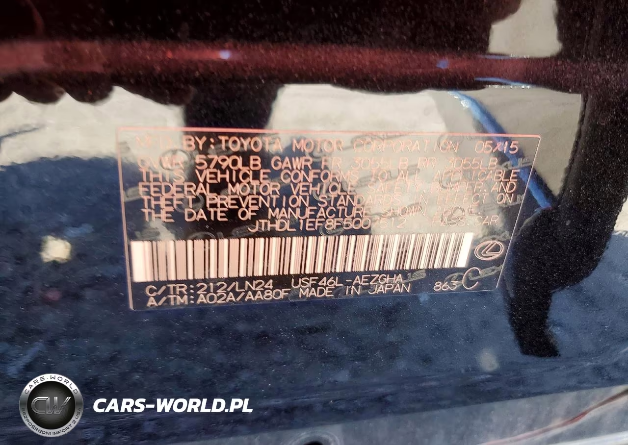 2015 Lexus Ls 460L VIN:JTHDL1EF8F5007512 - 12