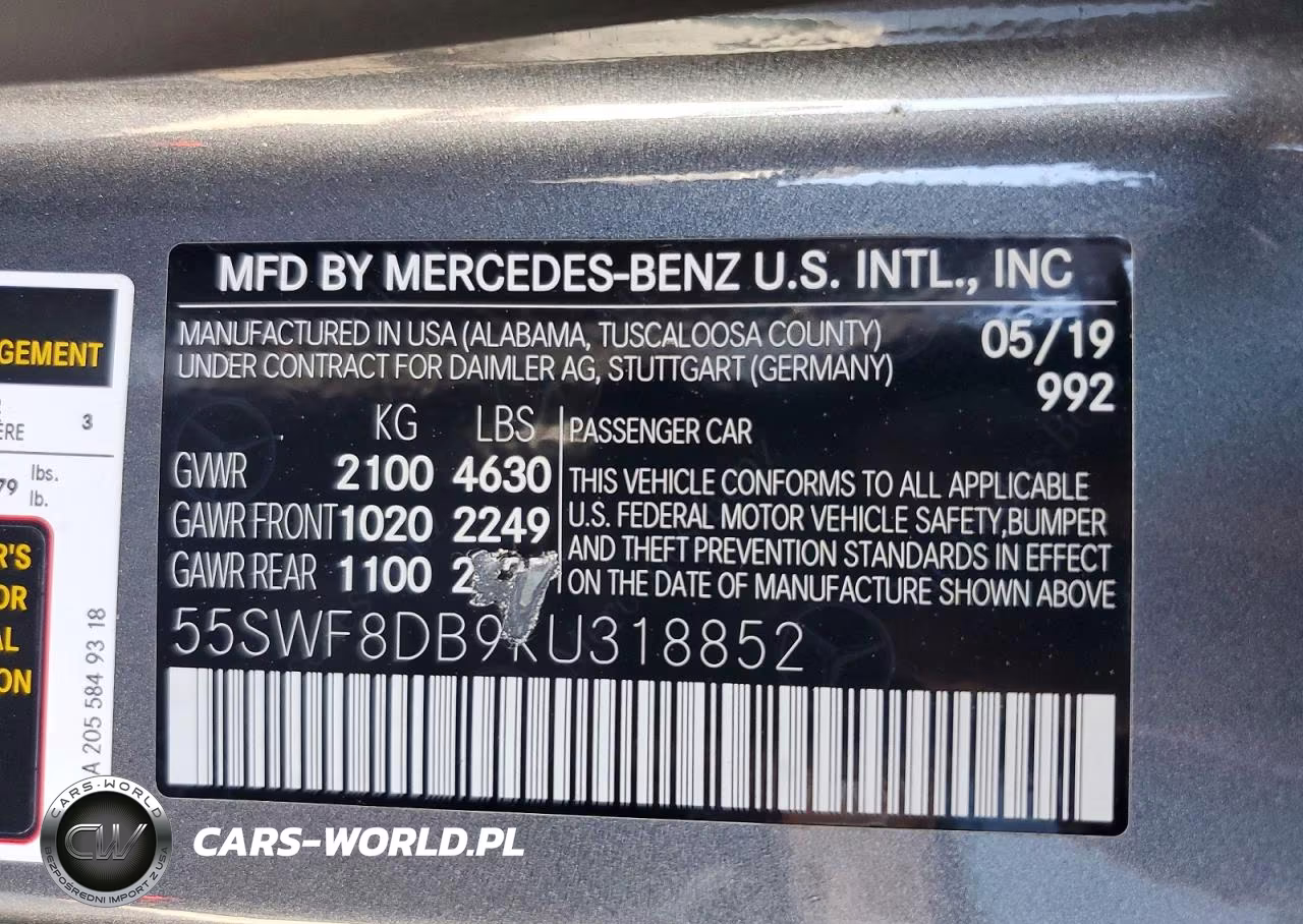 2019 Mercedes-Benz C 300 VIN:55SWF8DB9KU318852 - 13