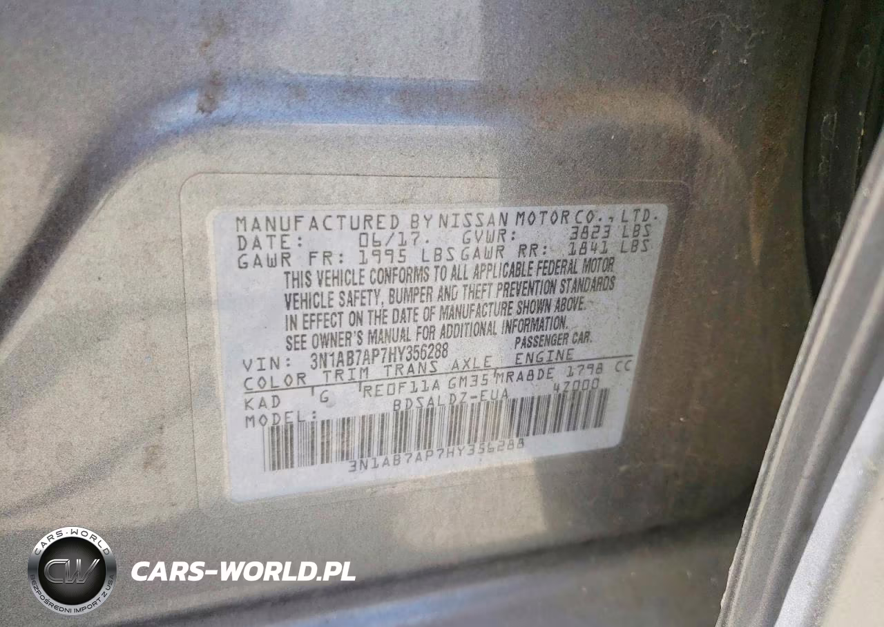 2017 Nissan Sentra Sv VIN:3N1AB7AP7HY356288 - 12