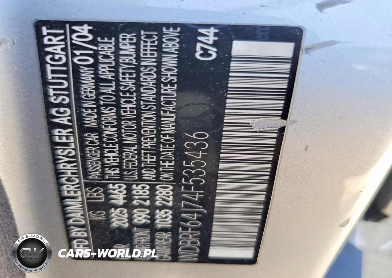 2004 Mercedes-Benz C 320 VIN:WDBRF64J74F535436 - 12
