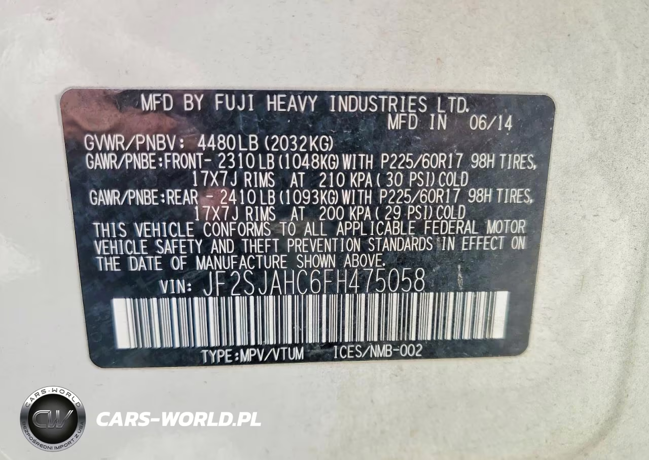 2015 Subaru Forester 2.5I Limited VIN:JF2SJAHC6FH475058 - 13