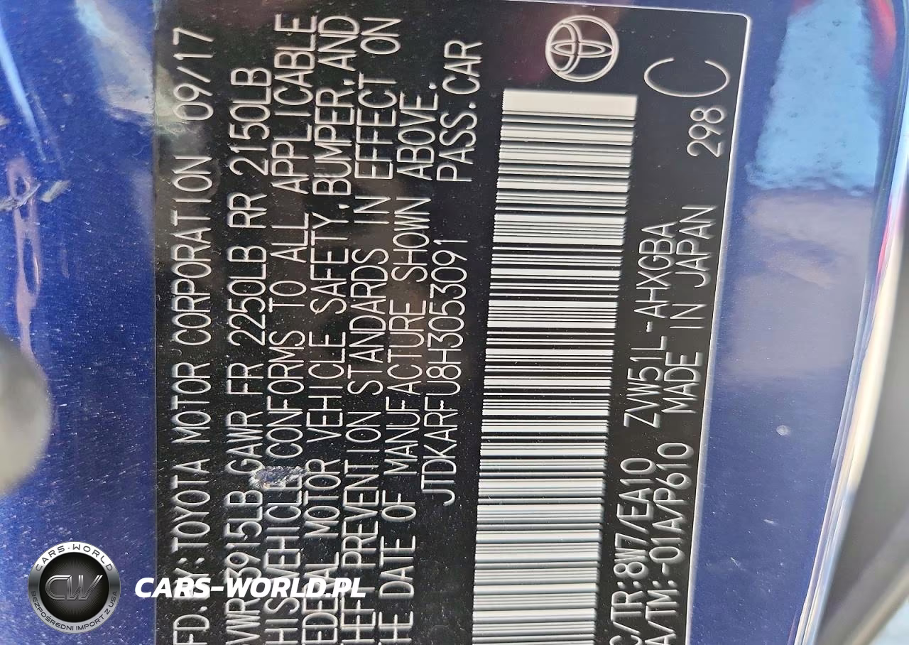 2017 Toyota Prius Four VIN:JTDKARFU8H3053091 - 12