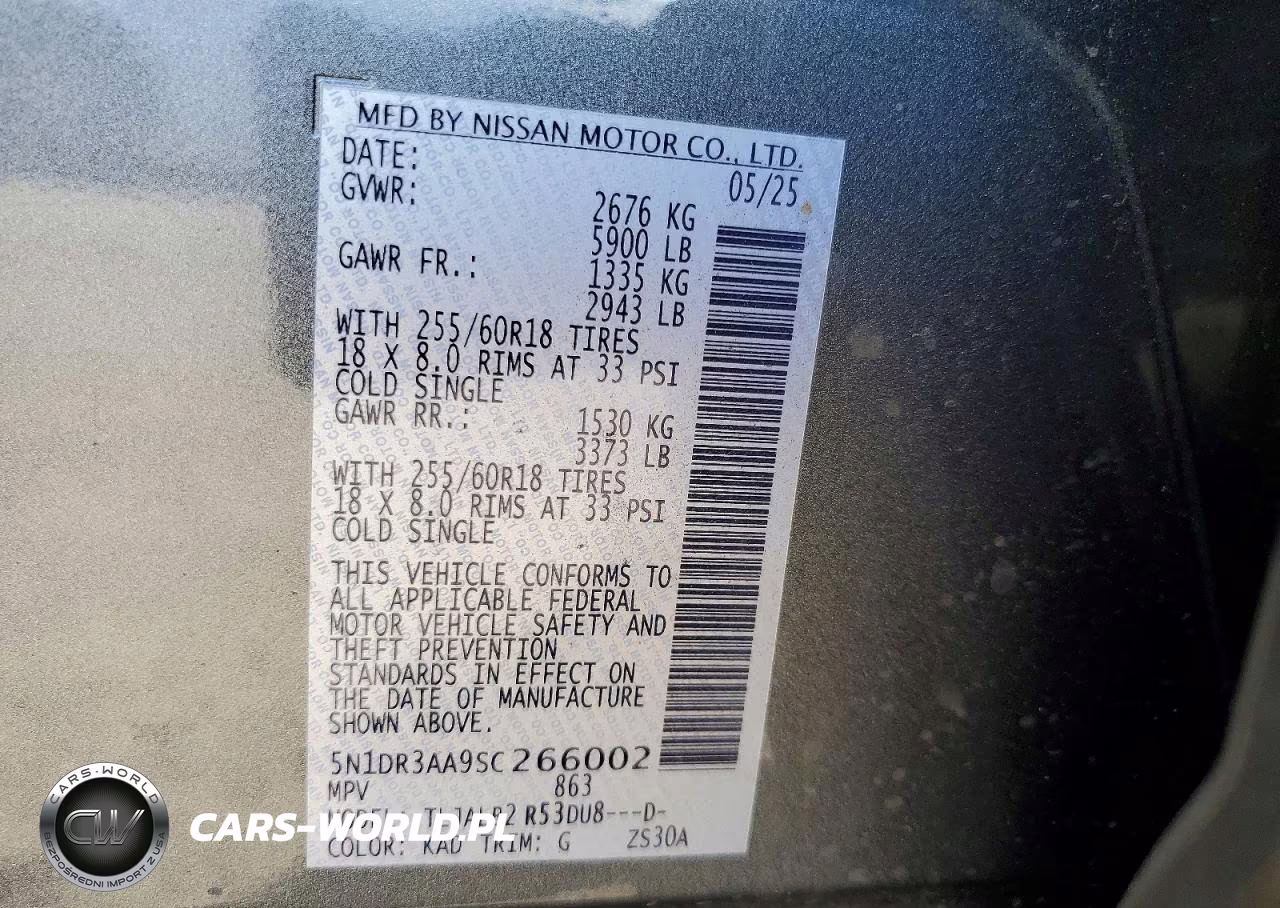 2025 Nissan Pathfinder S VIN:5N1DR3AA9SC266002 - 14