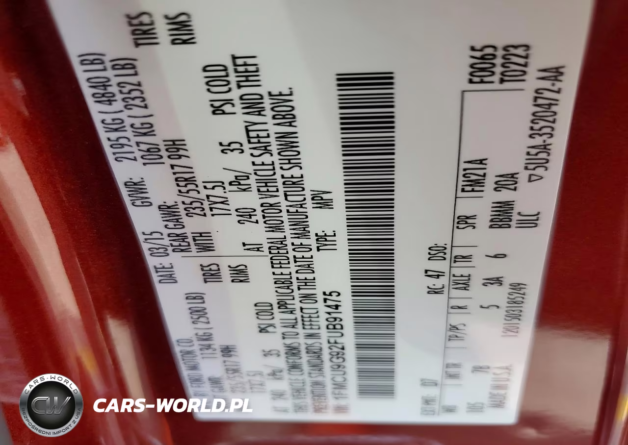 2015 Ford Escape Se VIN:1FMCU9G92FUB91475 - 12