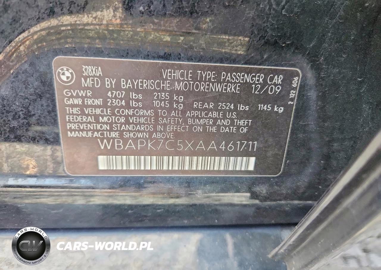 2010 BMW 328 Xi VIN:WBAPK7C5XAA461711 - 12