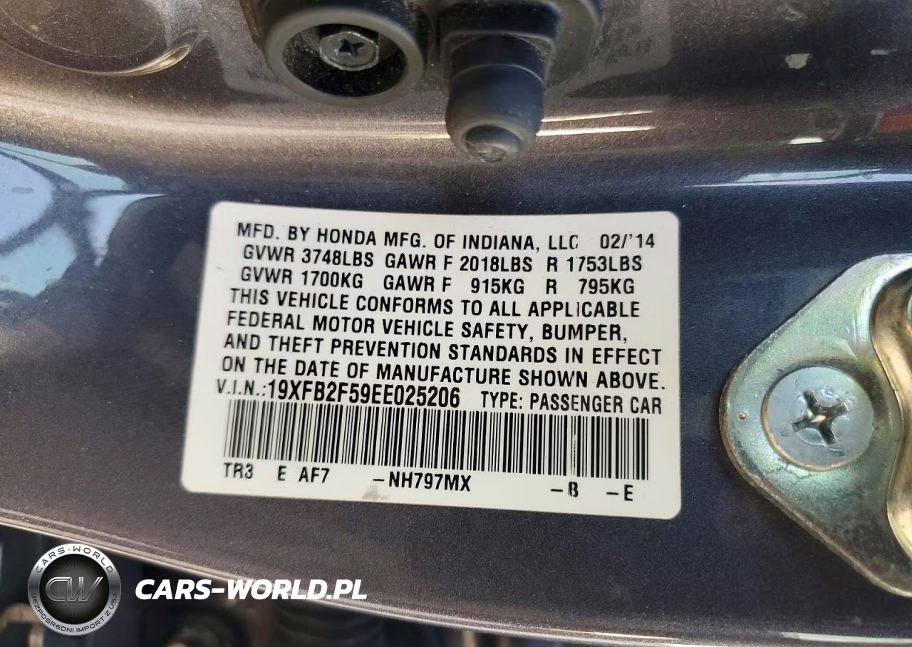 2014 Honda Civic Lx VIN:19XFB2F59EE025206 - 12