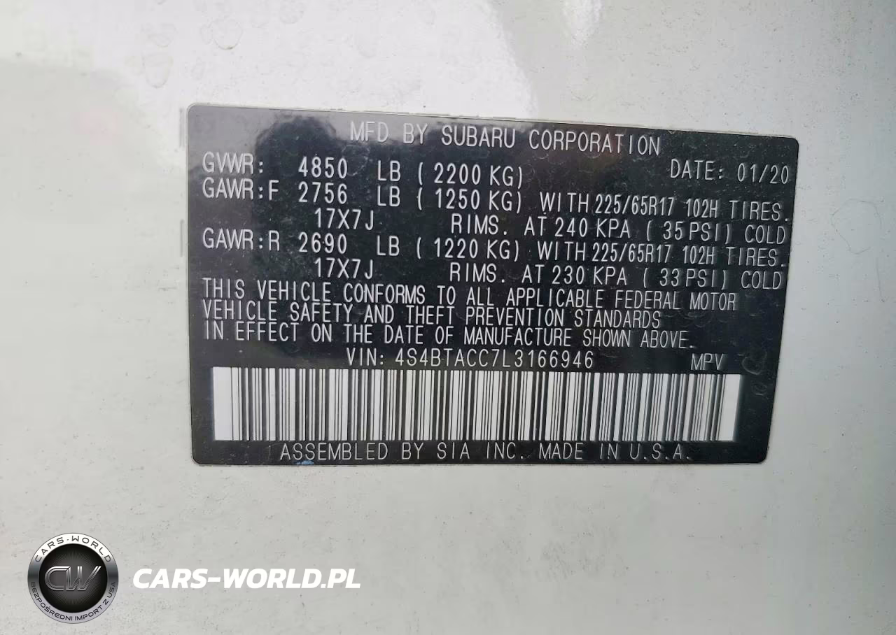 2020 Subaru Outback Premium VIN:4S4BTACC7L3166946 - 13