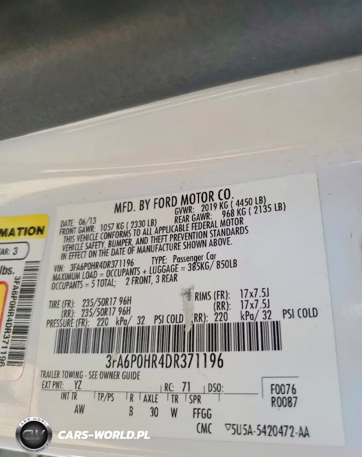 2013 Ford Fusion Se VIN:3FA6P0HR4DR371196 - 12