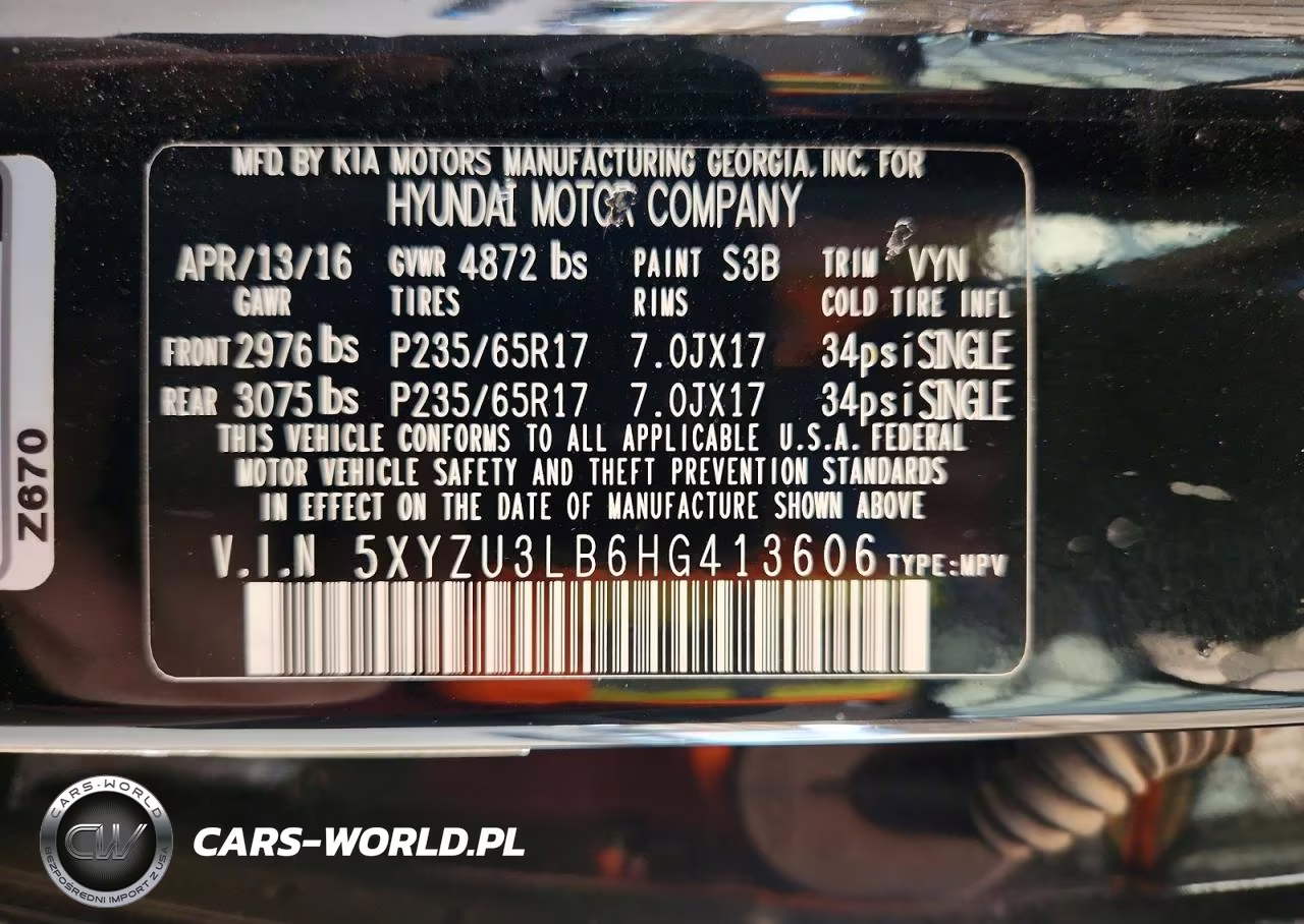 2017 Hyundai Santa Fe Sport 2.4L VIN:5XYZU3LB6HG413606 - 13