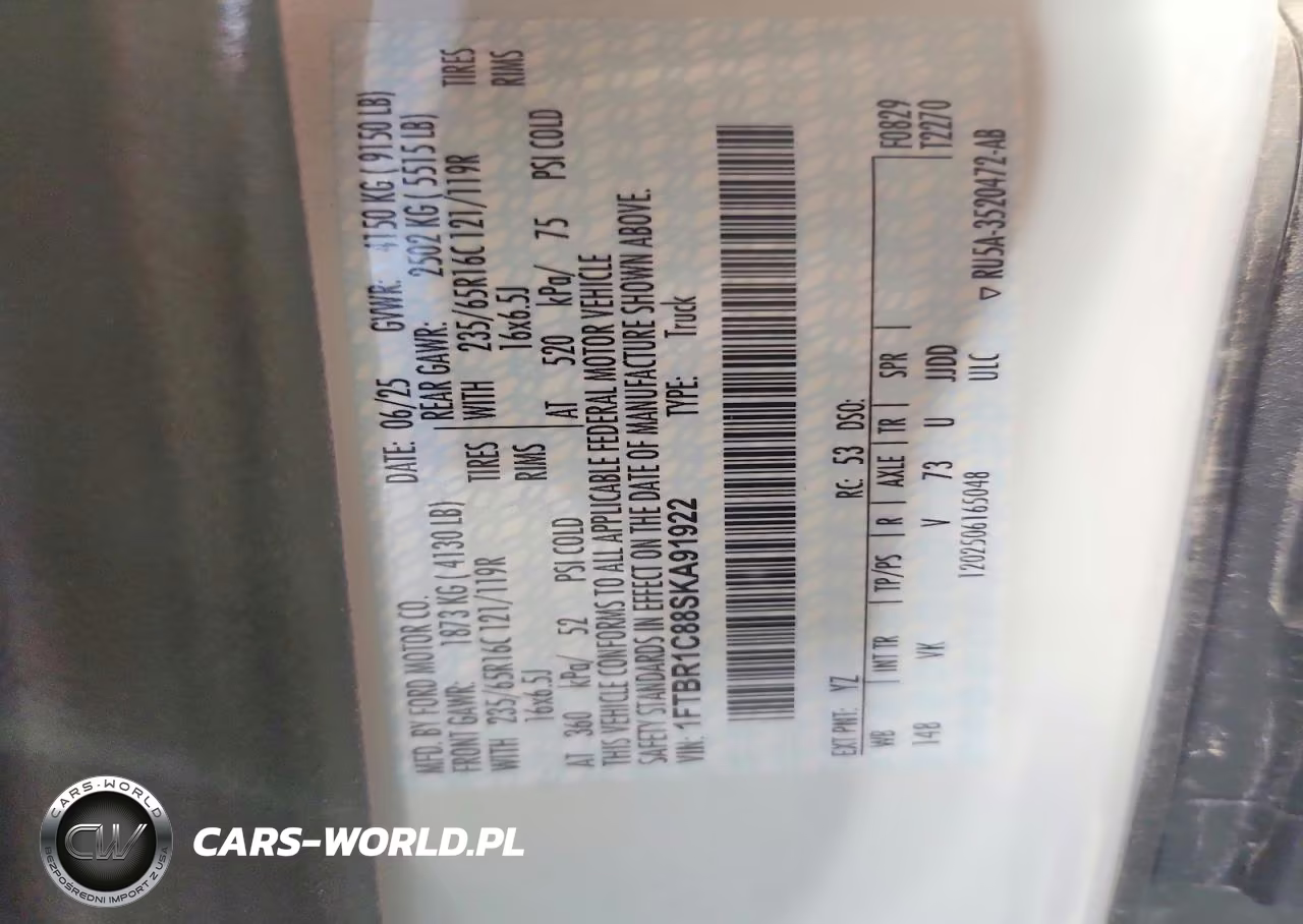 2025 Ford Transit 250 Delivery Van VIN:1FTBR1C88SKA91922 - 13