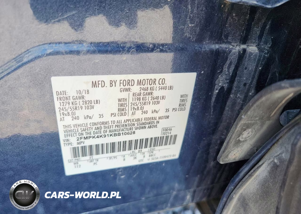 2019 Ford Edge Titanium VIN:2FMPK4K91KBB10628 - 13