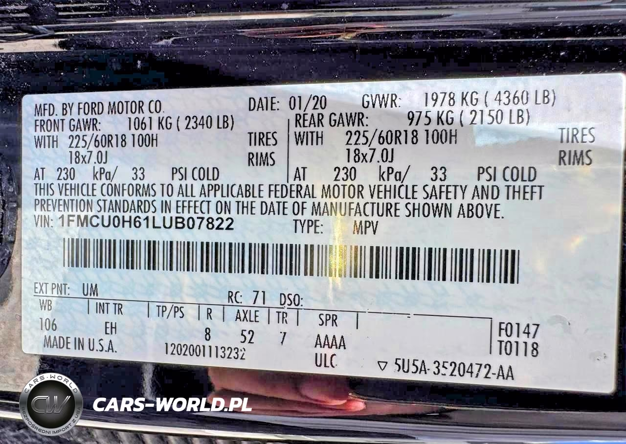 2020 Ford Escape Sel VIN:1FMCU0H61LUB07822 - 15