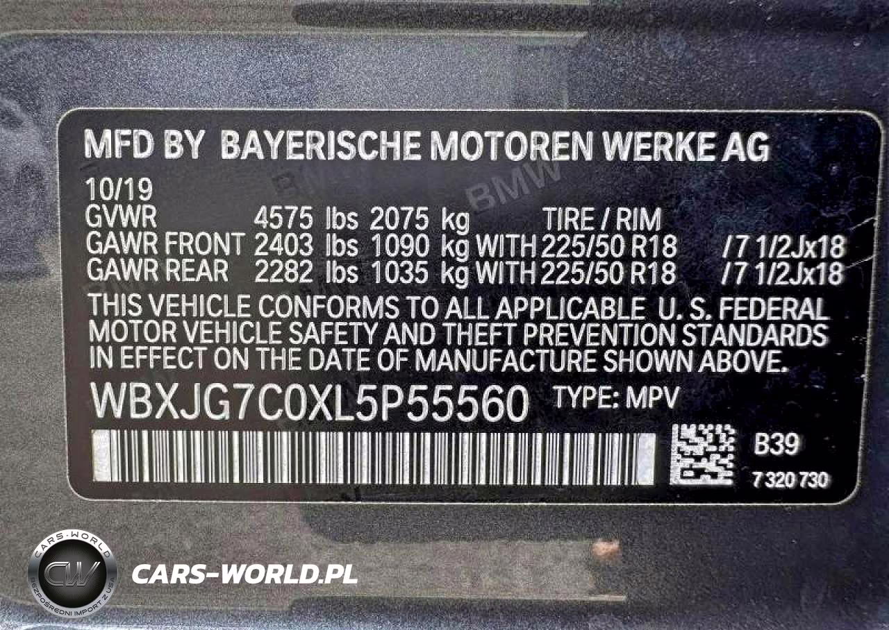 2020 BMW X1 Sdrive28I VIN:WBXJG7C0XL5P55560 - 15