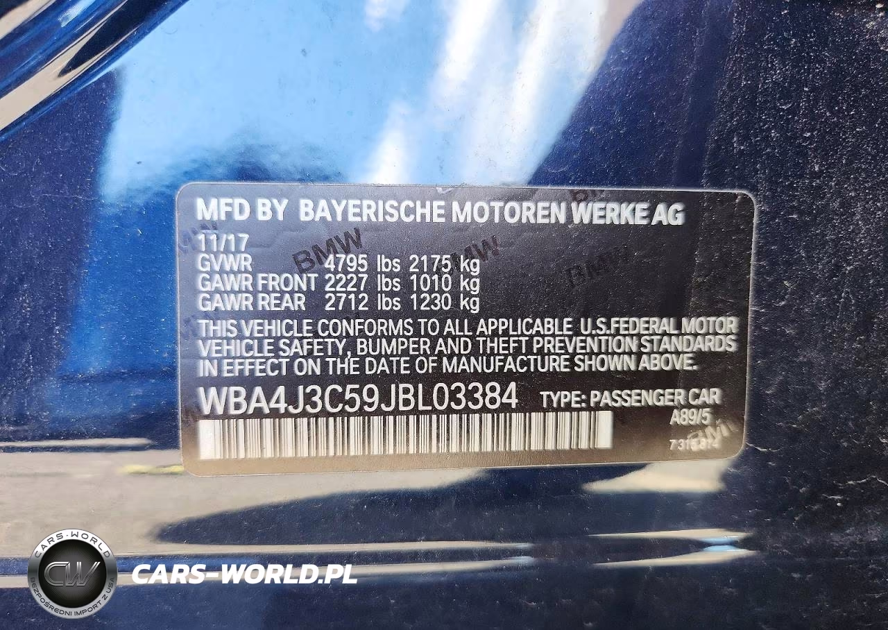 2018 BMW 430Xi Gran Coupe VIN:WBA4J3C59JBL03384 - 12