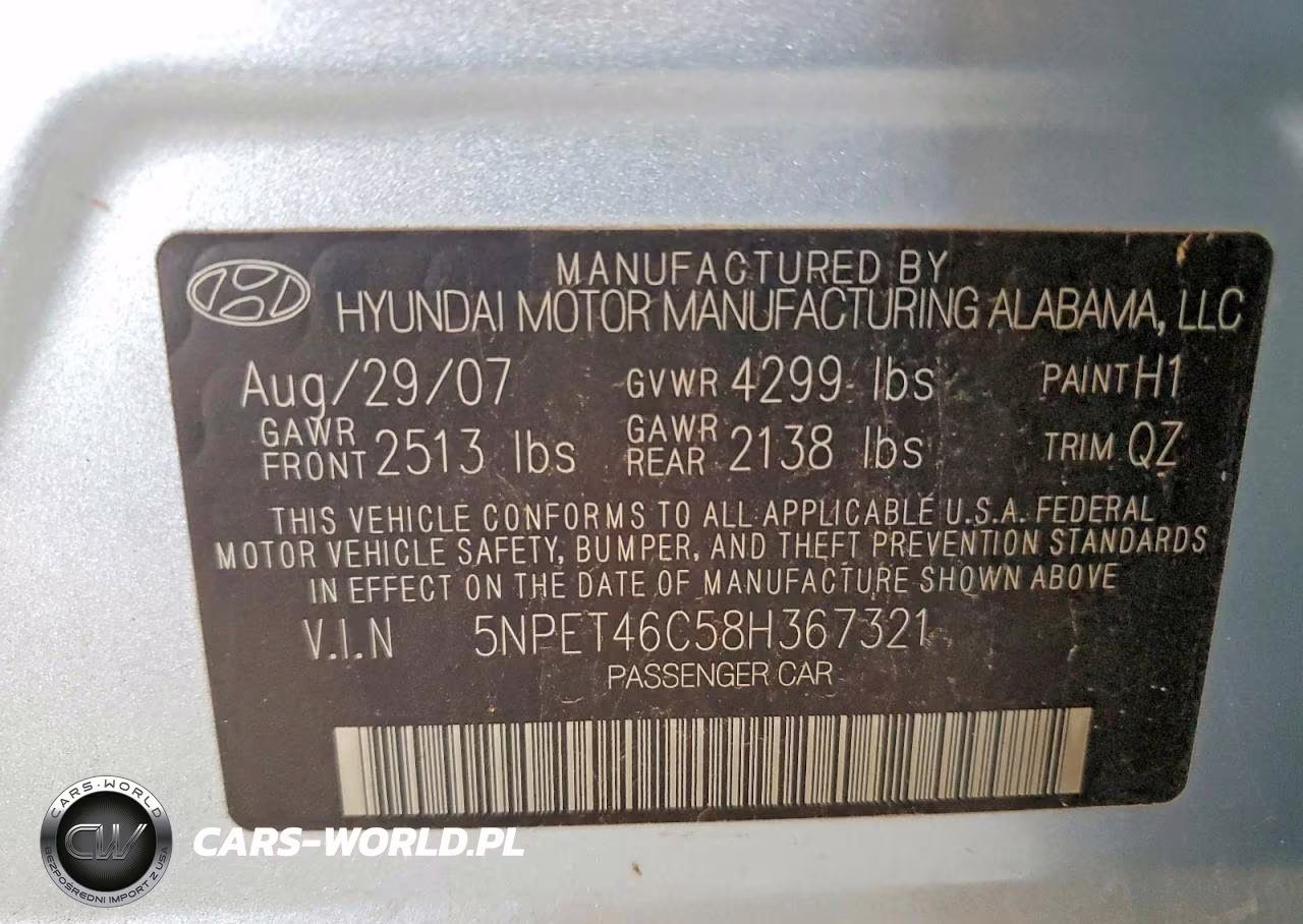 2008 Hyundai Sonata Nfa VIN:5NPET46C58H367321 - 12