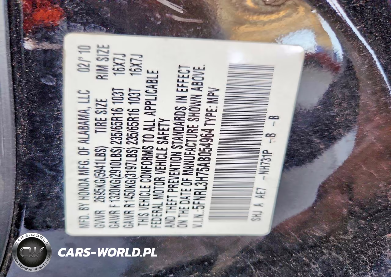 2010 Honda Odyssey Exl VIN:5FNRL3H75AB054964 - 13