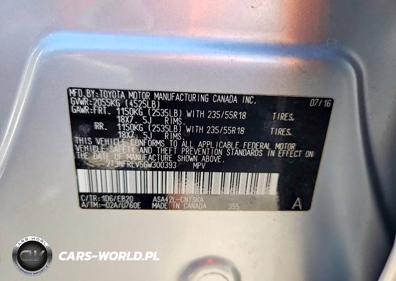 2016 Toyota Rav4 Se VIN:2T3NFREV5GW300393 - 12