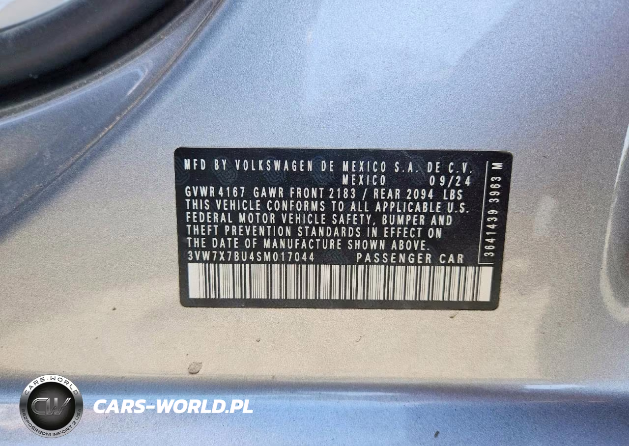 2025 Volkswagen Jetta Se VIN:3VW7X7BU4SM017044 - 12